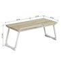 MEUBLE COSY Table de lit Tablette pour Prdinateur Portable Plateau Réglable Petit Bureau Nomade Support PC, Chêne + Blanc, 65x30