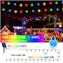 Guirlande lumineuse solaire d'extérieur - 100 LED - 3 m + 15 m - 8 modes - IP65 - Boules de cristal multicolores - Éclairage ext