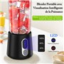 SOLVIEW Blender Portable, 500ml Sans BPA Mixeur Smoothie, 18000 TR/min Puissant Mixeur Smoothie avec 4 Lames, 300W Mini Mixeur U