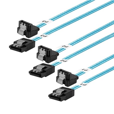 ADCAUDX Lot de 3 câbles SATA longs à 90 degrés
