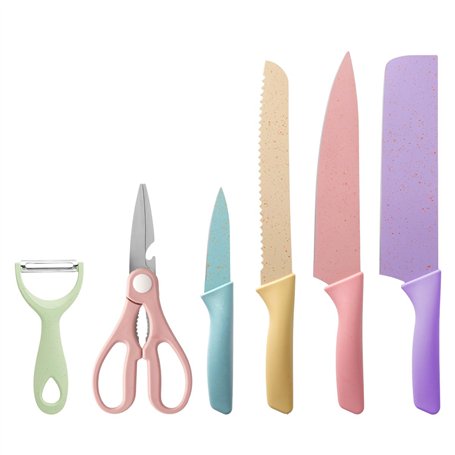 TJ POP Set de couteaux de cuisine colorés 6 PCS