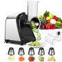 Meykey YF002 Coupe-légumes électrique automatique en acier inoxydable 250 W avec 5 lames pour différents légumes avec commande à