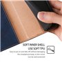 LINER Housse Folio en Cuir pour Oppo Reno 4 Pro 5G (Reno4 Pro) Coque, Premium PU/TPU Flip Étui Portefeuille avec Fentes pour Car