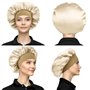 DERAYEE Bonnet Soie Beige Cheveux Nuit Élastique,Bonnet de Nuit en Satin pour Le Soin des Cheveux