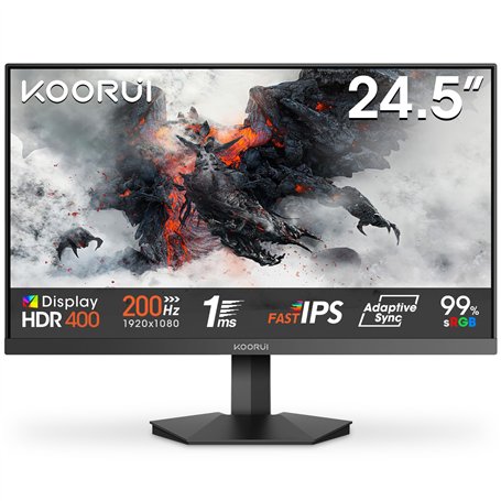 KOORUI G2511P Ecran PC Gamer 25 Pouces - 200Hz IPS FHD 1080P Ecran Gaming