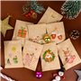 48Pcs Mini Enveloppe Noël 48Pcs Autocollant Pochette en Kraft Sac Cadeau Merry Christmas Joyeux Noël Sachet pour Petit Cadeau Bo