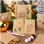 48Pcs Mini Enveloppe Noël 48Pcs Autocollant Pochette en Kraft Sac Cadeau Merry Christmas Joyeux Noël Sachet pour Petit Cadeau Bo