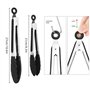 SULOLI 2pcs Pince de Cuisine Pince Alimentaire en Acier Inoxydable Noir-27cm+21cm