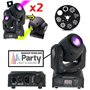 PARTY LIGHT - 2 Lyres DMX GOBOS puissantes et rapdes multi-couleurs PA DJ SONO Disco-mobile Bar Club