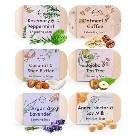 O Naturals Coffret Savon Naturel (6 Pièces De Solide) Cadeau Fête des Mères - Hydratants