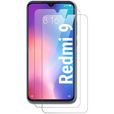 Cracksin Lot de 2 films de protection d'écran compatibles avec Xiaomi Redmi 9 - Verre trempé 9H - Transparent - Anti-rayures