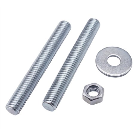 Lot de 10 tiges de vis entièrement filetées M8 x 70 mm avec écrous hexagonaux et rondelles