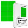 200 étiquettes autocollantes Vert fluo de 105 X 74 mm - 8 étiquettes/feuille - 25 planches papier A4 adhésif couleur - pour impr