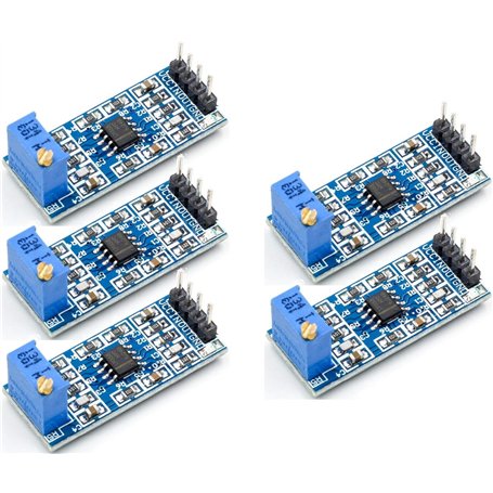 TECNOIOT 5pcs LM358 100x Amplification Module Operational Amplifier - Module Amplificateur Opérationnel - 5 canaux - A296-LM358-