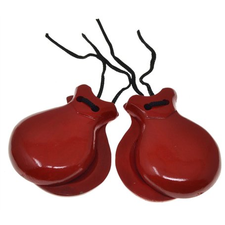 Castagnettes rouges pour adultes 2 paires de castagnettes rouge Castagnettes Castagnettes espagnoles Couleurs espagnoles traditi