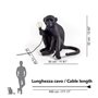 Seletti Lampe Singe assis en résine, Noir, 45 x 39 x 36 cm