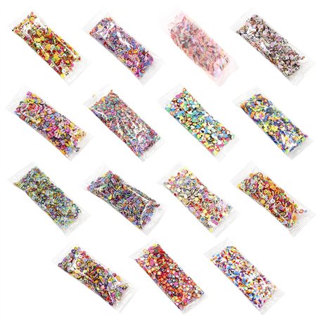 Angelliu Mixte Argile Remplissages Artisanat Feuille De Fruits Fleurs Motif Remplissage pour Bricolage Résine Époxy Bijoux Ongle