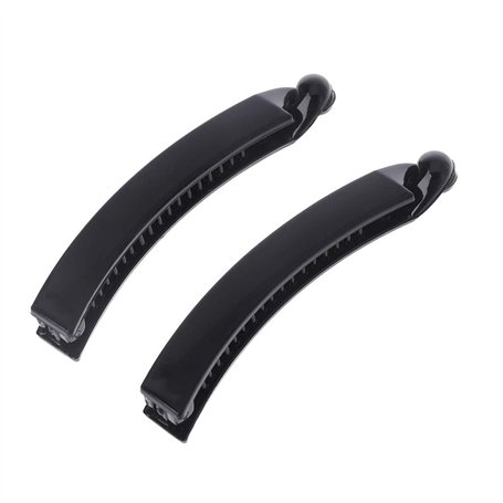 MINGSTORE 2 pièces 10 cm Pinces à Cheveux Banane tête carrée Noire Porte-Queue de Cheval Barrette en Plastique