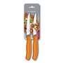 Victorinox Swiss Classic Gourmet Lot de 2 Couteaux à Steak, Tranchant Denté, Lavable au Lave-Vaisselle, Orange