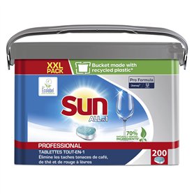 SUN Professionnel - Pastilles tout en un professionnelles pour lave-vaisselle - pack de 200 SUN Professionnel - Pastilles tout en un professionnelles pour lave-vaisselle - pack de 200