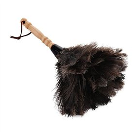 Plumeau en plumes d'autruche avec manche en bois massif pour travaux ménagers Plumeau en plumes d'autruche avec manche en bois massif pour travaux ménagers