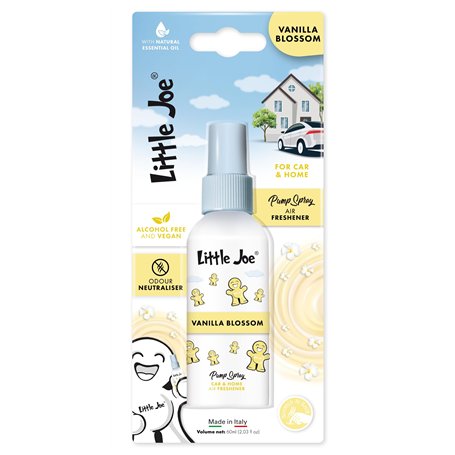 Little Joe Parfum en vaporisateur 60 ml Arôme de vanille aux huiles essentielles naturelles. Sans alcool et végétalien. Longue d