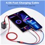 2M Multi Chargeur Type de Câble C/Lightning/Micro USB Port Câble de Charge 3 en 1