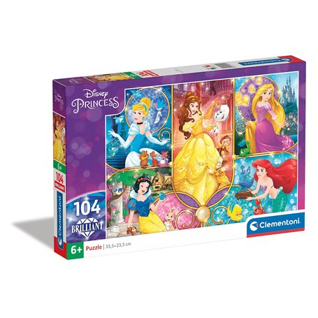 Clementoni - 20140 - Disney Princess - Jeu de Création et Logique pour Enfants - Puzzle Brillant - 104 Pièces - A partir de 6 An