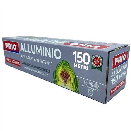 FRIO – Papier aluminium alimentaire 150m avec lame intégrée | Rouleau professionnel cuisine