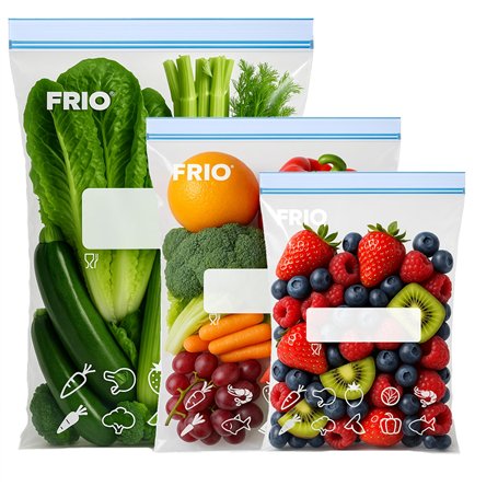 FRIO – Set 65 Sac Congélation ZIP Réutilisables Hermétiques avec Étiquette