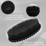 Lot de 2 brosses pour le corps en silicone - Noir - Brosse de douche pour le dos - Brosse pour le dos - Brosse pour le corps - B