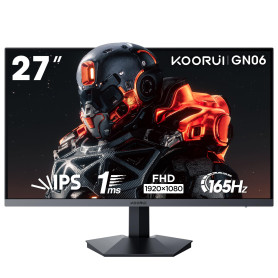 KOORUI Gaming Ercan PC 27 Pouces, PC Moniteur 165Hz, FHD (1920×1080), IPS, 1ms GTG, Adaptive Sync, Compatible VESA 75 * 75mm, DC KOORUI Gaming Ercan PC 27 Pouces, PC Moniteur 165Hz, FHD (1920×1080), IPS, 1ms GTG, Adaptive Sync, Compatible VESA 75 * 75mm, DC