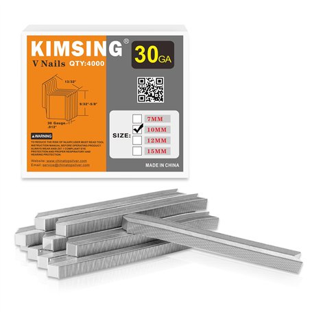 Lot de 4 000 clous en V pour cloueuse V1015B - Calibre 30 - 10