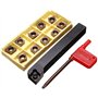 Outils de tour 45 HRC 12 x 100 mm SCLCR1212H09 Carburo portable Threading Tool Holder avec 10 pièces CCMT09T304 Carbide Tourner