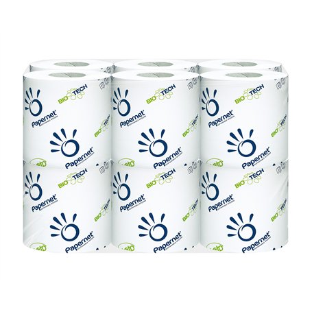 Lot de 96 rouleaux de papier toilette avec bande anti-odeurs Bio-Tech