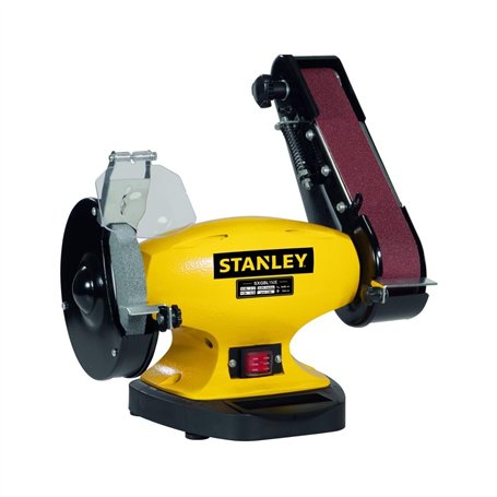 STANLEY - Meuleuse Ponceuse 330W Touret à meuler Ø150mm et Bande abrasive 50 x 690mm Base FONTE