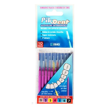 Brossettes interdentaires Pikdent - Noyau en acier revêtu et poils en Tynex - Taille 2 Mauve 0