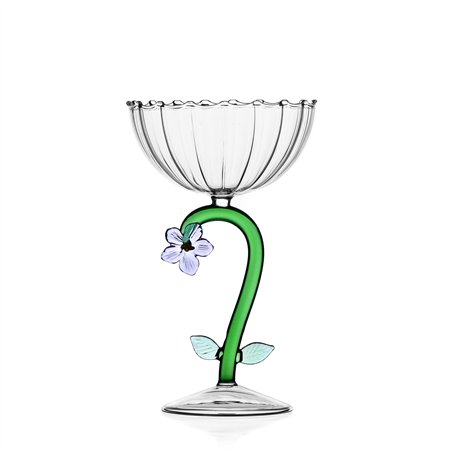 Ichendorf Milan Coupe Champagne Fleur Lilas | Collection Botanica | 28 cl | Verre borosilicate | Fait à la main