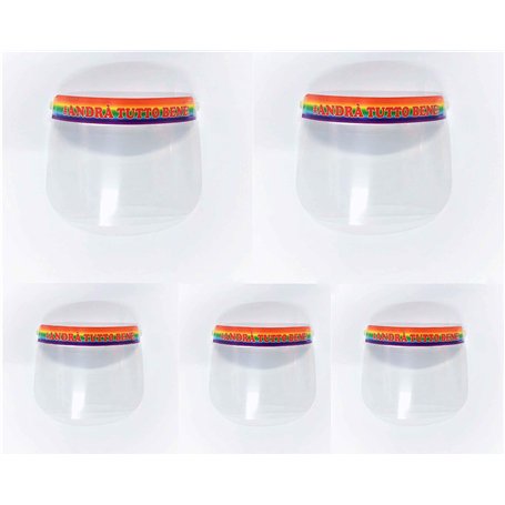 tempo di saldi 5 Visière de protection arc-en-ciel intégrée en polycarbonate transparent réglable