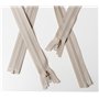 IPEA Fermeture éclair de 75 cm de long - Couleur beige - 2 unités - Chaîne Taille #5 - Fermetures éclair Divisibles pour éblouis