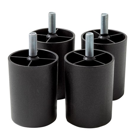 IPEA Lot de 4 Pieds en Plastique pour Canapé et Meuble - Hauteur 60 mm - Lot de 4 Pieds avec vis pour Fauteuil - Pieds - Couleur