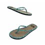Élégantes Chaussons femme été modèle Caraïbes fond bambou tongs anti-transpiration frais Flip Flops en paille semelle en caoutch