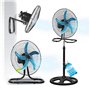 Wintem Ventilateur en acier 3 en 1 adaptable – idéal pour être utilisé comme ventilateur à plantaine