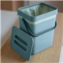 Poubelle pour les déchets organiques à suspendre - collection Gino - 5 L - Bleu pétrole