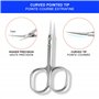 Ciseaux Cuticules Professionnel 1mm Longivia® Pointe Fine Incurvée en Acier Inoxydable Ciseau Coupe Cuticule Ongle de Precision 