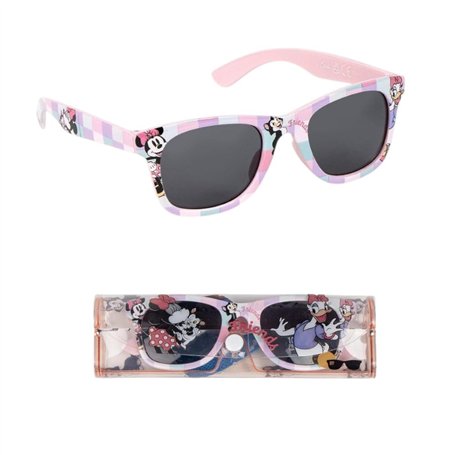 CARTOON Lunettes de soleil Minnie et Paperina Disney pour enfants avec étui de lentilles rectangulaires avec protection filtre U