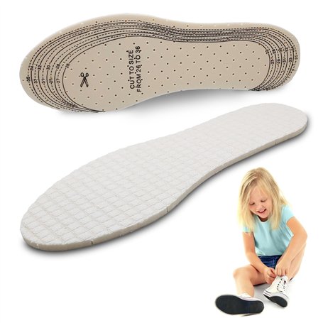 Semelles Confort Enfants Découpables 26-36 Respirant et Anti-transpiration avec insert en éponge - Semelles douces pour chaussur
