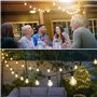 5M Guirlande Lumineuse Exterieure E27 10 Douilles 5 Metres, 10 Ampoules S14 LED 2W (= 15W), Noire Câble Extensible Jusqu'à 500M 