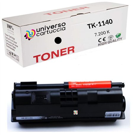 UniversoCartuccia Toner compatible avec Kyocera TK-1140 noir. Cartouche non originale 1T02ML0NLC. Compatible avec les imprimante
