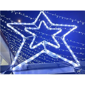 Étoile Lumineuse de Noël Grande à Suspendre avec Tube Lumineux 8 Jeux Lumineux 90 lumières LED pour décorations de Noël Maison J